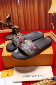 louis vuitton slippers cheap printing coconut tree brown